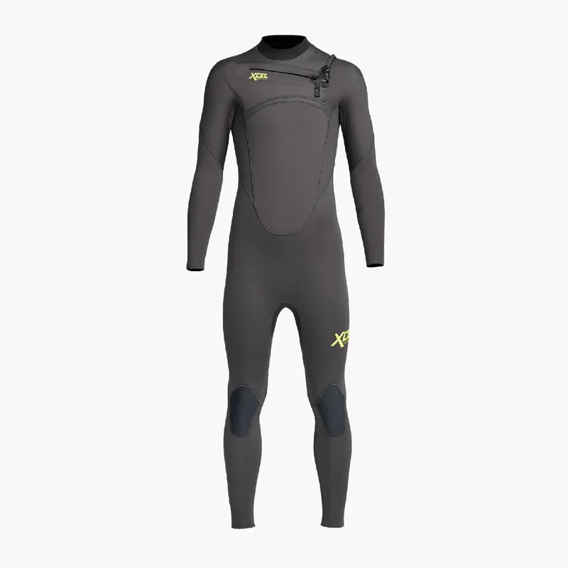 Xcel Junior Comp 3/2 Chest Zip Wetsuit Grey